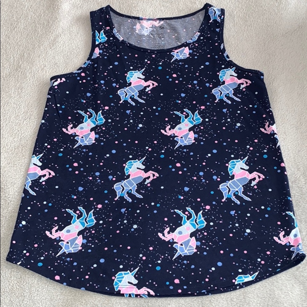 NWOT SO Girls Blue Unicorn Tank
